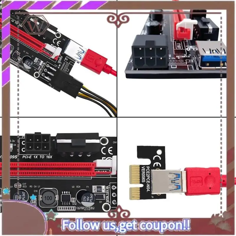 Latest PCIE Riser 1X To 16X Graphics Extension Card For GPU Mining Powered Riser Adapter Card VER009S 60Cm USB 3.0 Cable
Latest PCIE Riser 1X To 16X Graphics Extension Card For GPU Mining Powered Riser Adapter Card VER009S 60Cm USB 3.0 Cable