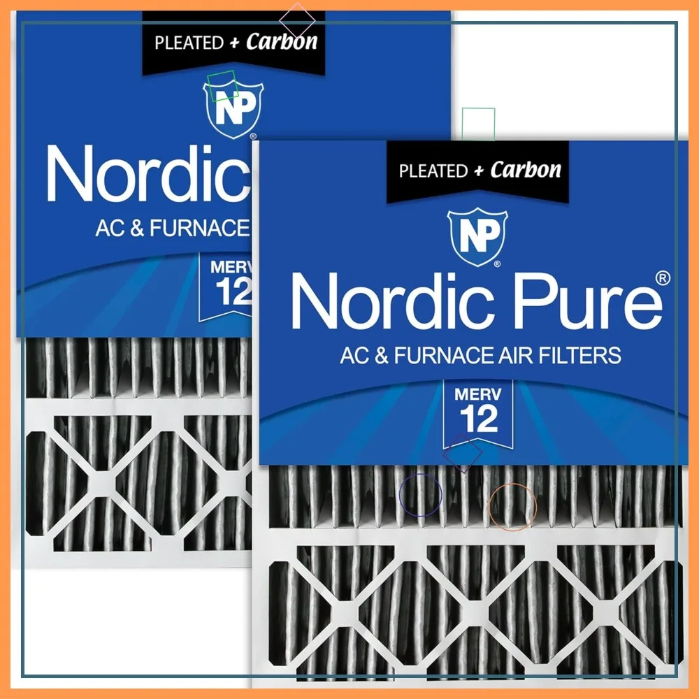 20x25x5 MERV 12 Pleated Air Filter with Carbon, 2 Pack, Actual 19.88x24.88x4.38 Inches
20x25x5 MERV 12 Pleated Air Filter with Carbon, 2 Pack, Actual 19.88x24.88x4.38 Inches