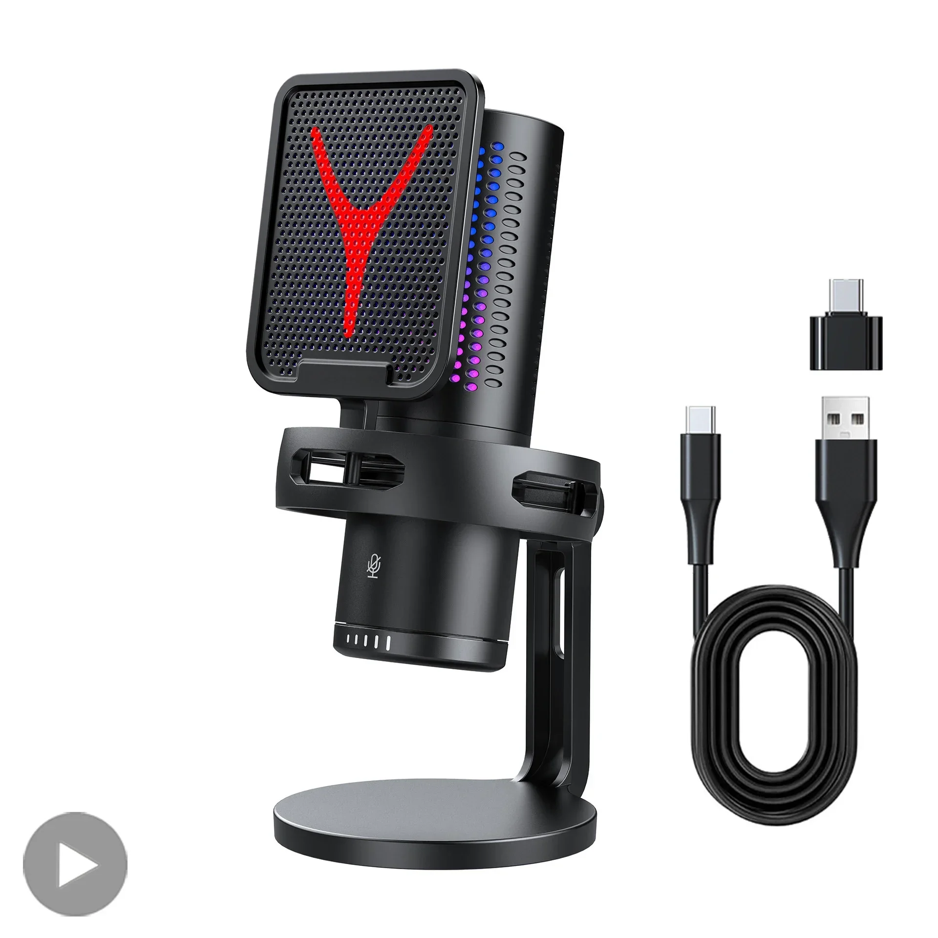Gaming Microphone Professional Condenser Mic PC Laptop Computer RGB USB Wired Studio Streaming Podcast Gamer Karaoke PC Kit
Gaming Microphone Professional Condenser Mic PC Laptop Computer RGB USB Wired Studio Streaming Podcast Gamer Karaoke PC Kit
