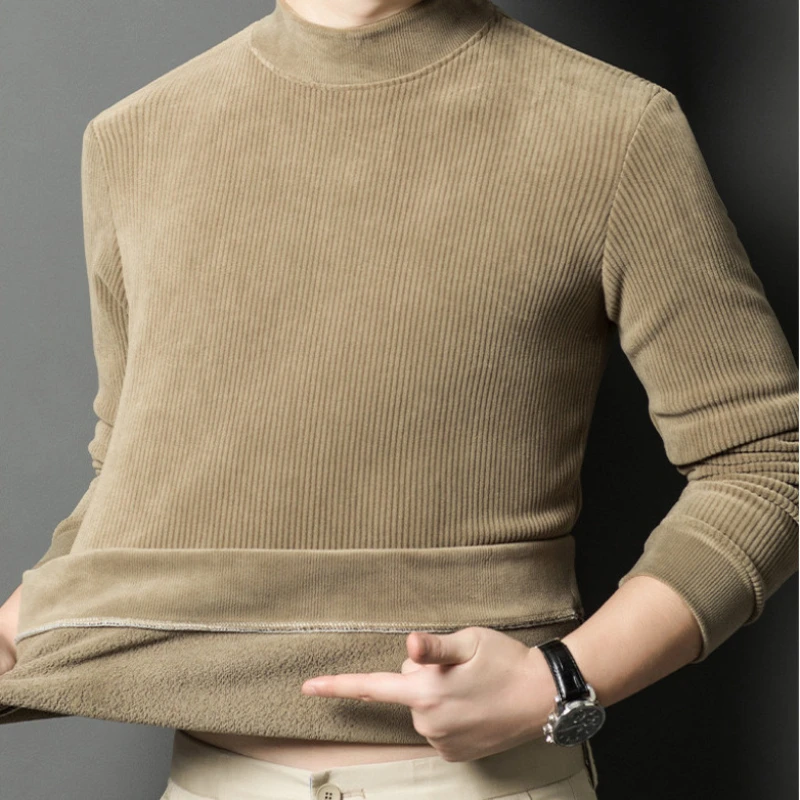 Autumn Winter Thick Fleece Warm Sweater Men's Solid Stripes Half-high Collar Knitting Pullover Windproof Long Sleeves Sweaters
Autumn Winter Thick Fleece Warm Sweater Men's Solid Stripes Half-high Collar Knitting Pullover Windproof Long Sleeves Sweaters