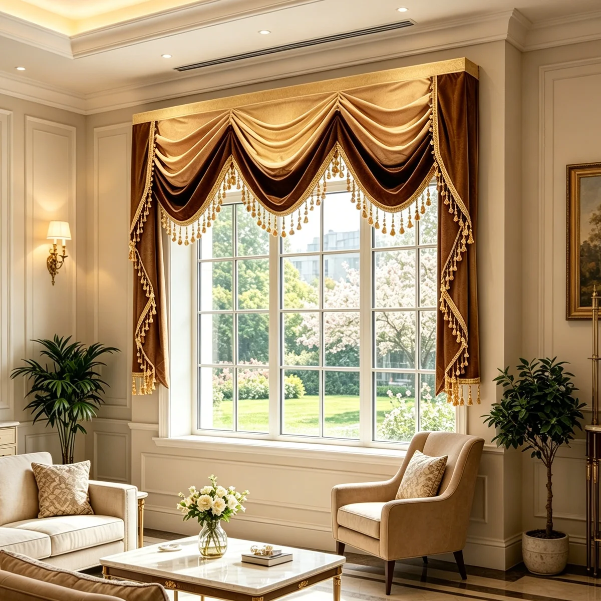 Two-Tone Gradient Velvet Window Valance, Gold Tassel Fringe Swag Drape Top for Warm Vintage Bedroom Home Decor
Two-Tone Gradient Velvet Window Valance, Gold Tassel Fringe Swag Drape Top for Warm Vintage Bedroom Home Decor