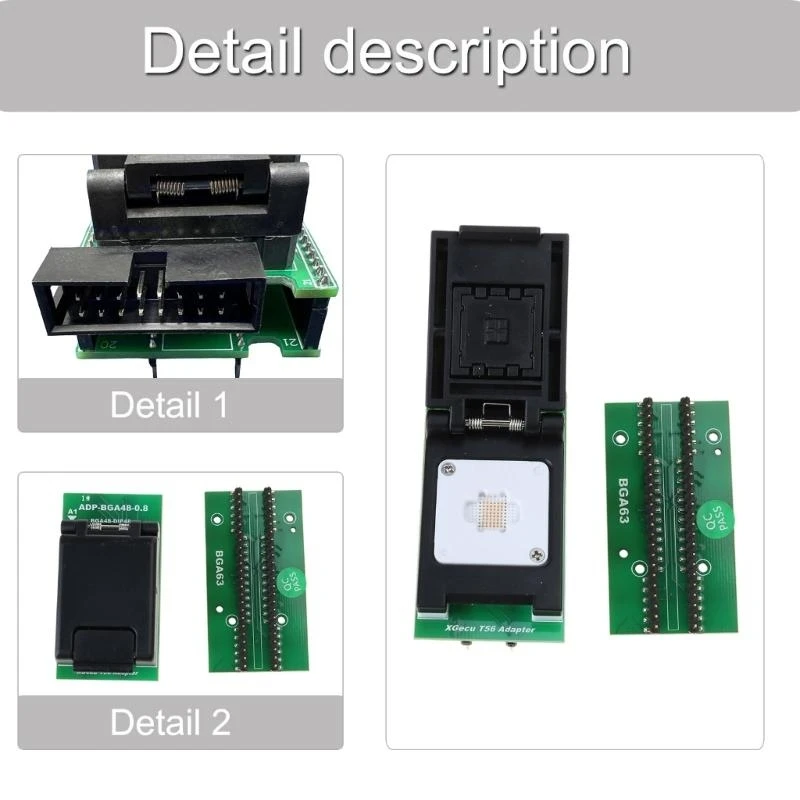 83ce Высокая точность BGA48 до DIP48 и BGA63 до набора адаптера DIP48 для эффективности программирования чипов
83ce Высокая точность BGA48 до DIP48 и BGA63 до набора адаптера DIP48 для эффективности программирования чипов
