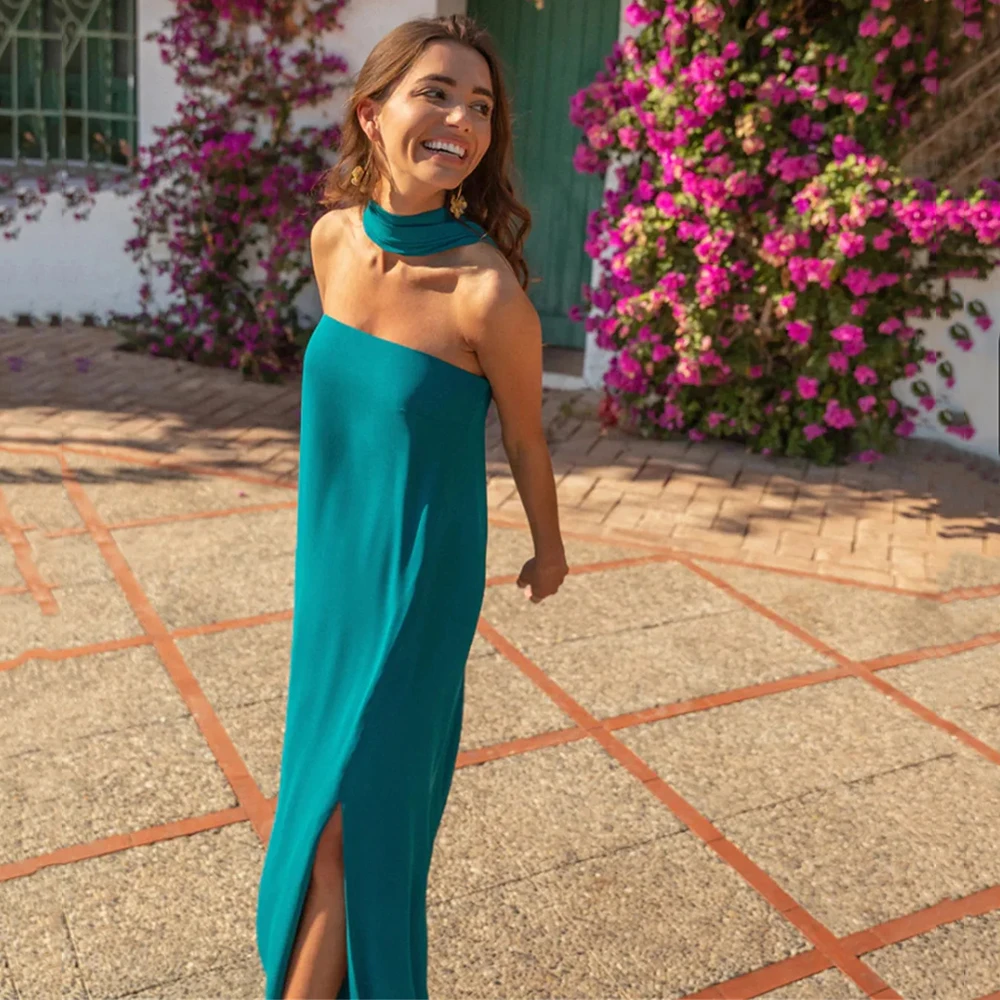 Customized Fashion Elegant Cyan Jersey Formal Evening Dresses Strapless Sexy Backless Straight With shawl Party Gown
Customized Fashion Elegant Cyan Jersey Formal Evening Dresses Strapless Sexy Backless Straight With shawl Party Gown