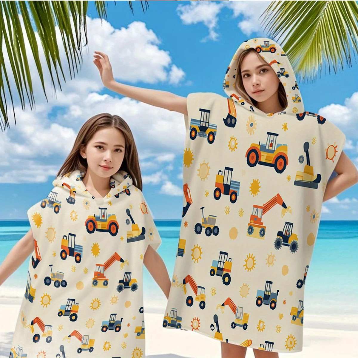 1pc Kids Adults Construction Vehicle Print Towel Poncho, Quick Dry Microfiber Surf Robe, Soft Absorbent Hooded Towel for Beach S
1pc Kids Adults Construction Vehicle Print Towel Poncho, Quick Dry Microfiber Surf Robe, Soft Absorbent Hooded Towel for Beach S