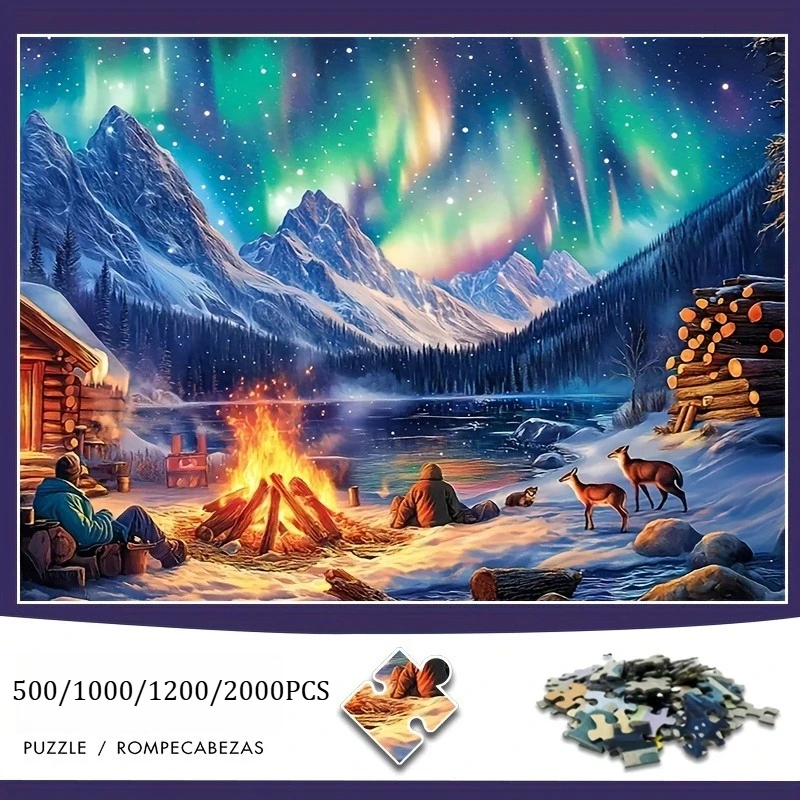 1 Box of 500/1000/1200/2000PCS Puzzles for Adult A Bonfire Under The Aurora Jigsaw The Gift for Family and Friend Unframed
1 Box of 500/1000/1200/2000PCS Puzzles for Adult A Bonfire Under The Aurora Jigsaw The Gift for Family and Friend Unframed