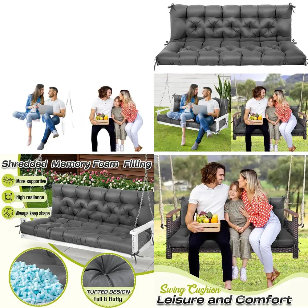 Сменная подушка для 3-местных садовых качелей, из пены с эффектом памяти, водонепроницаемая, серая, 60x40 дюймов
Сменная подушка для 3-местных садовых качелей, из пены с эффектом памяти, водонепроницаемая, серая, 60x40 дюймов