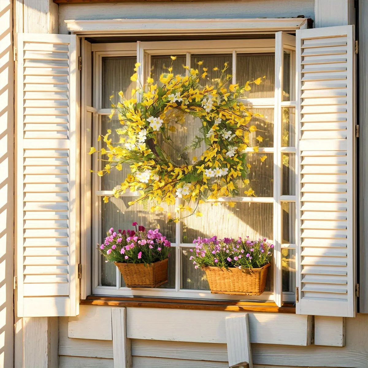 Yellow Winter Jasmine Wreath, Front Door Spring Wreath Blossom Cluster Flower Farmhouse Wreath on Grapevine for Festival
Yellow Winter Jasmine Wreath, Front Door Spring Wreath Blossom Cluster Flower Farmhouse Wreath on Grapevine for Festival