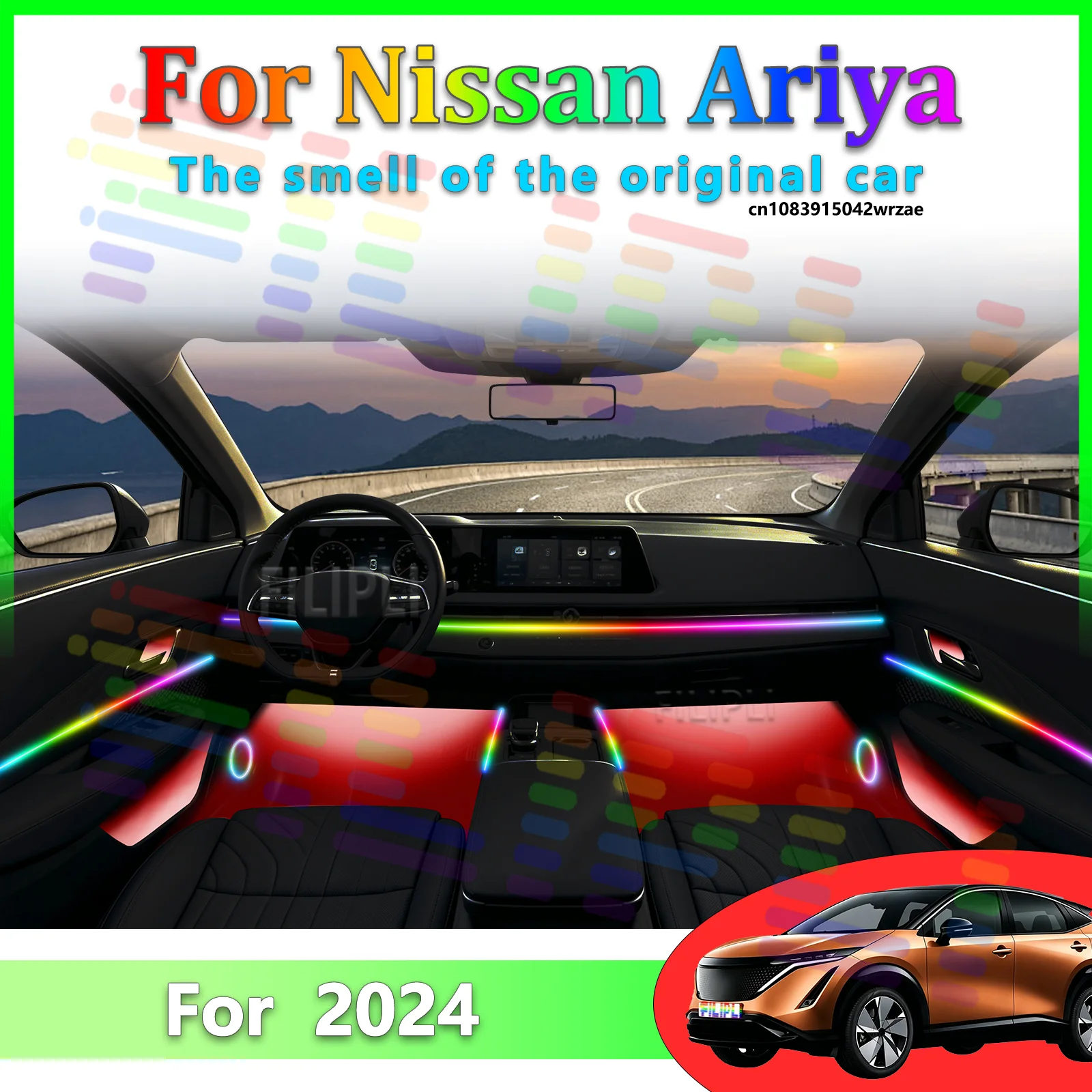 For Nissan Ariya 2024 64 Colors RGB LED Ambient Light Strip Bluetooth App Control Breathing Streamer Car Decor Lamp
For Nissan Ariya 2024 64 Colors RGB LED Ambient Light Strip Bluetooth App Control Breathing Streamer Car Decor Lamp