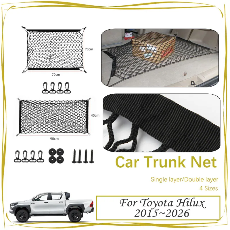 Car Boot Trunk Net For Toyota Hilux TruckMasters OX AN110 AN120 AN130 2015~2026 Nylon Storage Back Cargo Gadget Auto Accessories
Car Boot Trunk Net For Toyota Hilux TruckMasters OX AN110 AN120 AN130 2015~2026 Nylon Storage Back Cargo Gadget Auto Accessories