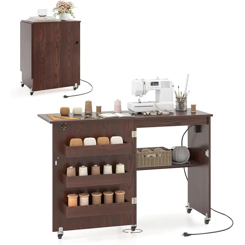 Швейный стол со станцией для зарядки, складной швейный шкаф с блокируемыми колесиками, 3-уровневые полки, подставка для швейных принадлежностей, магнитная дверца, маленький размер.
Швейный стол со станцией для зарядки, складной швейный шкаф с блокируемыми колесиками, 3-уровневые полки, подставка для швейных принадлежностей, магнитная дверца, маленький размер.