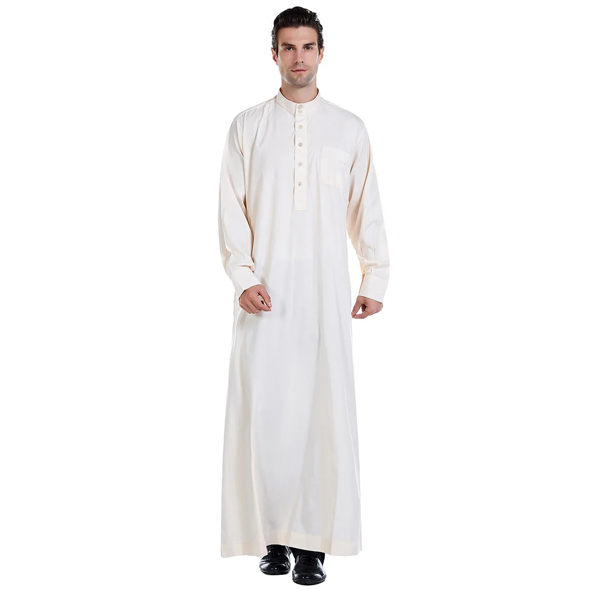 Middle Eastern Men's Long Robe Solid Color Buttoned Standing Collar Ethnic Large Size Shirt
Middle Eastern Men's Long Robe Solid Color Buttoned Standing Collar Ethnic Large Size Shirt