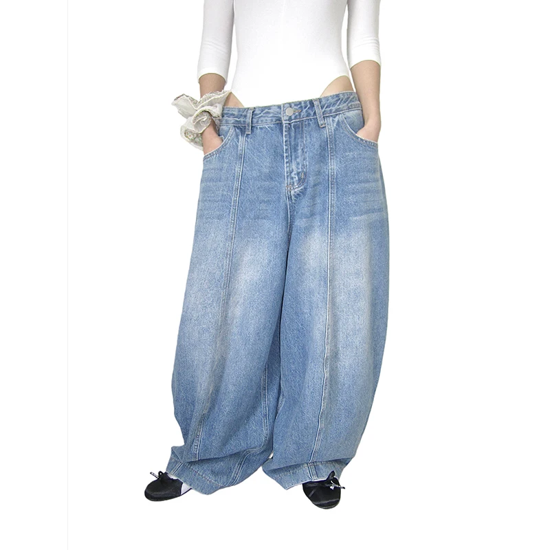 High Waist Wide Leg Denim Jeans Spring New Sle Korean Sle Casual Drapey Blue Vintage Loose Fit Women's Jeans
High Waist Wide Leg Denim Jeans Spring New Sle Korean Sle Casual Drapey Blue Vintage Loose Fit Women's Jeans