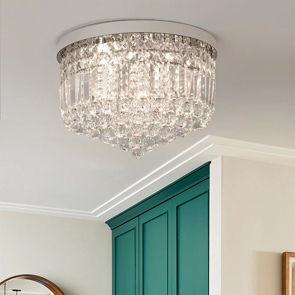 High Quality Luxury Crystal Ceiling Lamp with Chrome Finish Premium Interior Lighting
High Quality Luxury Crystal Ceiling Lamp with Chrome Finish Premium Interior Lighting