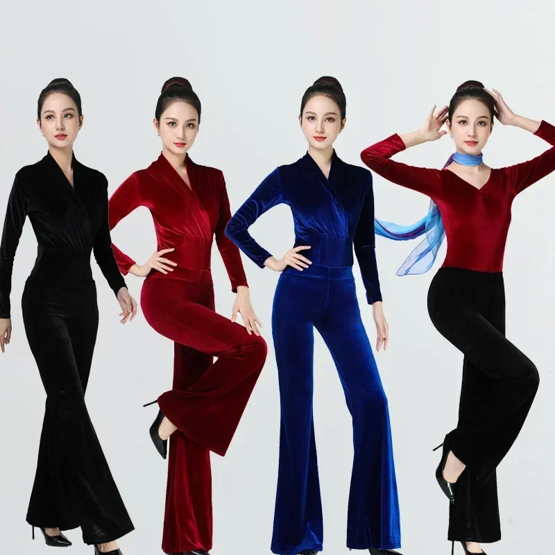 2026 Adult Women Latin Dance Top And Pants Dancing Practice Costume Ballroom Golden Velvet Winter Female Dancewear
2026 Adult Women Latin Dance Top And Pants Dancing Practice Costume Ballroom Golden Velvet Winter Female Dancewear