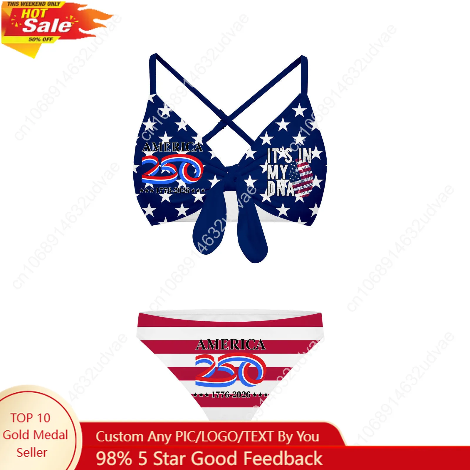 America 250th Anniversary 1776-2026 Bathing Suits Cross Strap Suspenders Swimsuits Womens Custom Bikini Sexy Customized Swimwear
America 250th Anniversary 1776-2026 Bathing Suits Cross Strap Suspenders Swimsuits Womens Custom Bikini Sexy Customized Swimwear