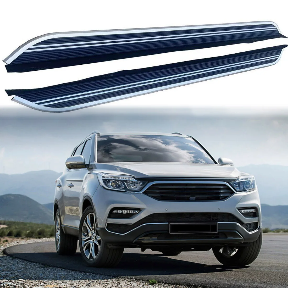 2PCS Side Step fits for SsangYong G4 Rexton 2018 2019 2020 2021 2022 2023 2024 Running Board Nerf Bars Stairs Aluminium Pedal
2PCS Side Step fits for SsangYong G4 Rexton 2018 2019 2020 2021 2022 2023 2024 Running Board Nerf Bars Stairs Aluminium Pedal