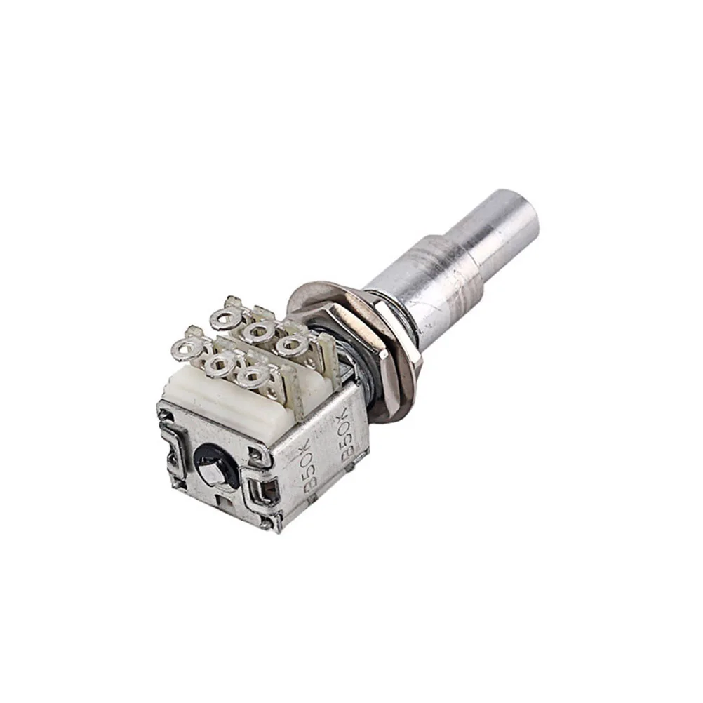1pcs B50K Bass Potentiometer Vintage Audio Taper Detent Stacked Concentric Guitar Pots For Volume Tone Control Replacement
1pcs B50K Bass Potentiometer Vintage Audio Taper Detent Stacked Concentric Guitar Pots For Volume Tone Control Replacement