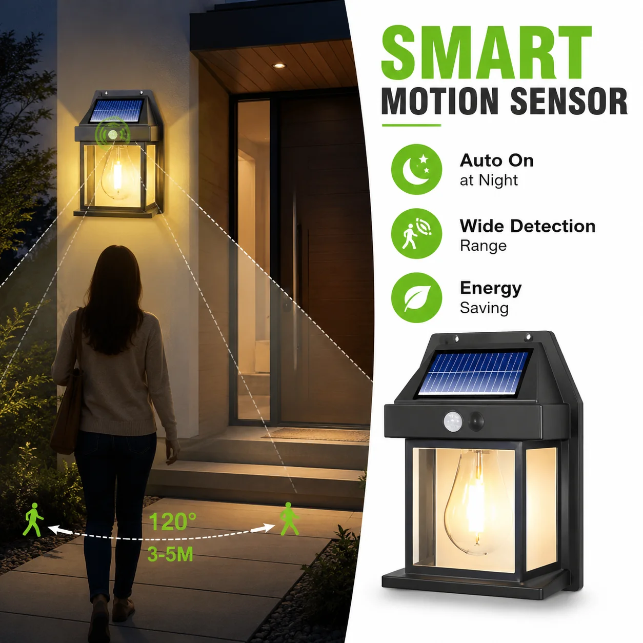 Solar Wall Light with Motion Sensor Waterproof Outdoor LED Safety Lamp for Patio Deck Porch Barn Garage Garden Lighting Use
Solar Wall Light with Motion Sensor Waterproof Outdoor LED Safety Lamp for Patio Deck Porch Barn Garage Garden Lighting Use