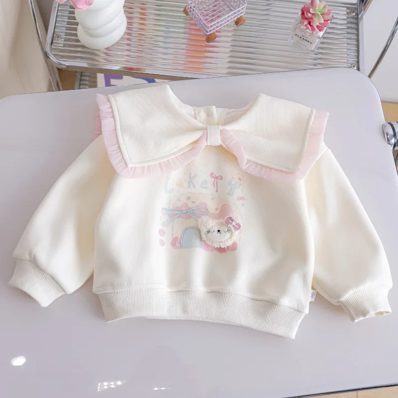 Cute Baby Girls Fleece Sweatshirt Cartoon Cat Print Thicken Warm Pullovers Autumn Winter Chic Lapel Girls Tops
Cute Baby Girls Fleece Sweatshirt Cartoon Cat Print Thicken Warm Pullovers Autumn Winter Chic Lapel Girls Tops