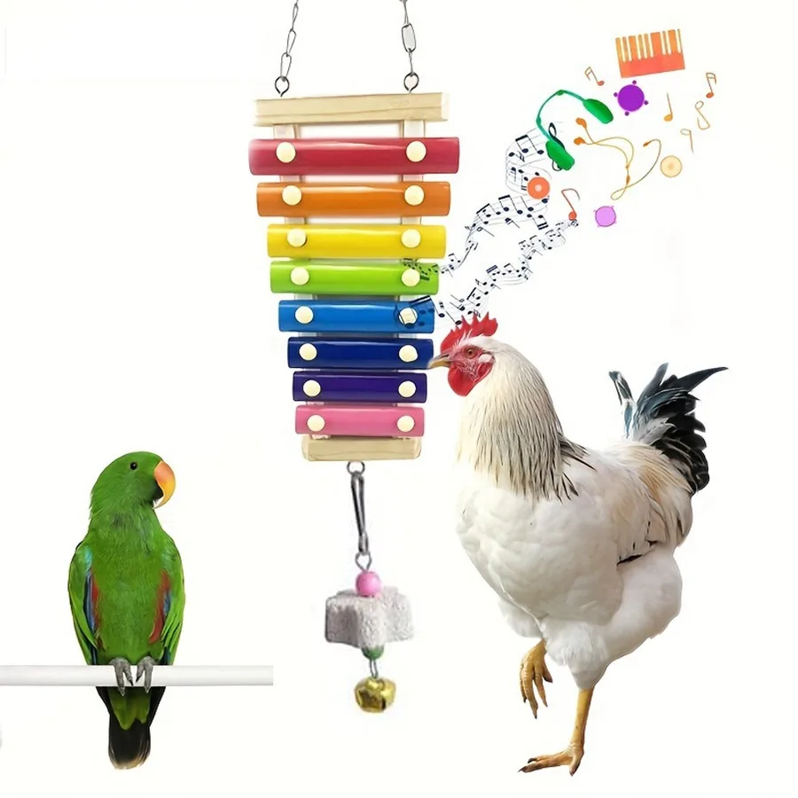 Wood Iron Xylophone Squeak Bird Pet Chicken Toys Bird Toy with Ladder and Bridge Small Medium Bird Parrot Toy
Wood Iron Xylophone Squeak Bird Pet Chicken Toys Bird Toy with Ladder and Bridge Small Medium Bird Parrot Toy