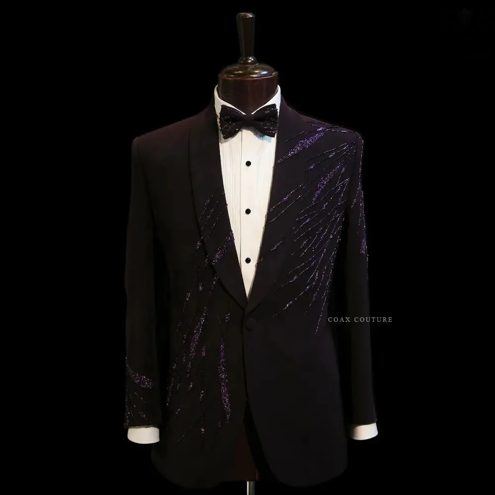 Dark Purple Formal Men Suits Glitter Crystal Sequined Two Pieces Groom Wear ( Jacket + Pants )
Dark Purple Formal Men Suits Glitter Crystal Sequined Two Pieces Groom Wear ( Jacket + Pants )
