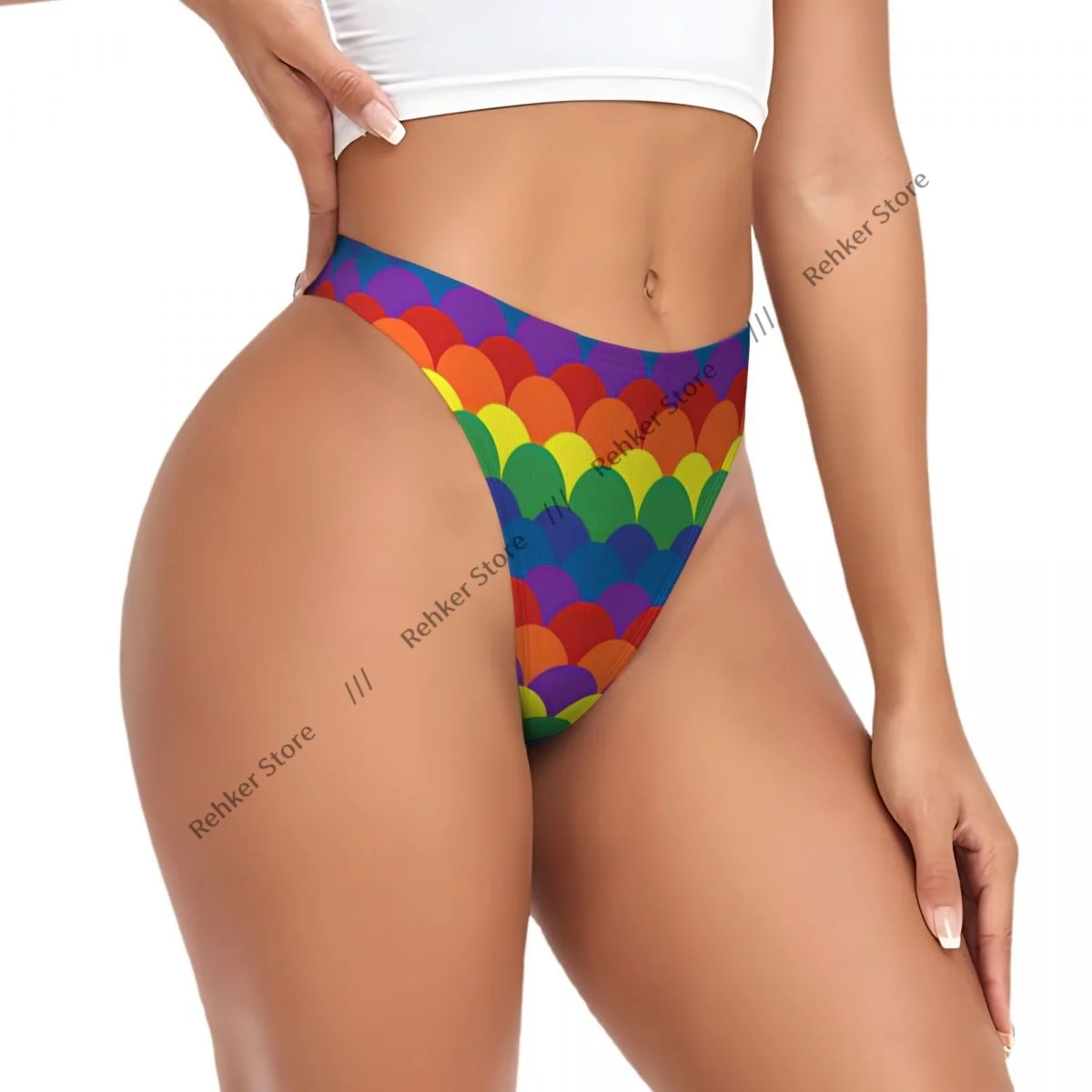 Sexy G-string Thongs Women Panties Rainbow Fish Scale Background Underwear Lingerie Tanga
Sexy G-string Thongs Women Panties Rainbow Fish Scale Background Underwear Lingerie Tanga