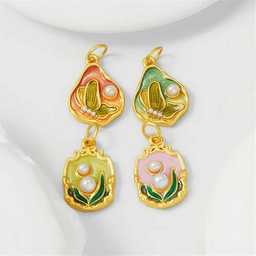 18K Mute Gold Bag Gold Color Inlaid Bead Drip Oil Monet Garden Pendant Tag Bracelet Necklace Diy Jewelry Accessories
18K Mute Gold Bag Gold Color Inlaid Bead Drip Oil Monet Garden Pendant Tag Bracelet Necklace Diy Jewelry Accessories