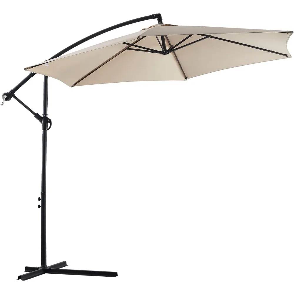 10ft Cantilever Patio Umbrella, Offset Hanging Outdoor Table Umbrella with Tilt Crank, 6 Sturdy Ribs and Cross Base, UV 50+ .
10ft Cantilever Patio Umbrella, Offset Hanging Outdoor Table Umbrella with Tilt Crank, 6 Sturdy Ribs and Cross Base, UV 50+ .