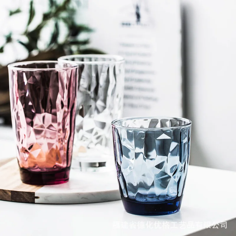 Imported glass cup, crystal diamond cup, household beverage juice cup, colored drinking tea cup set
Imported glass cup, crystal diamond cup, household beverage juice cup, colored drinking tea cup set