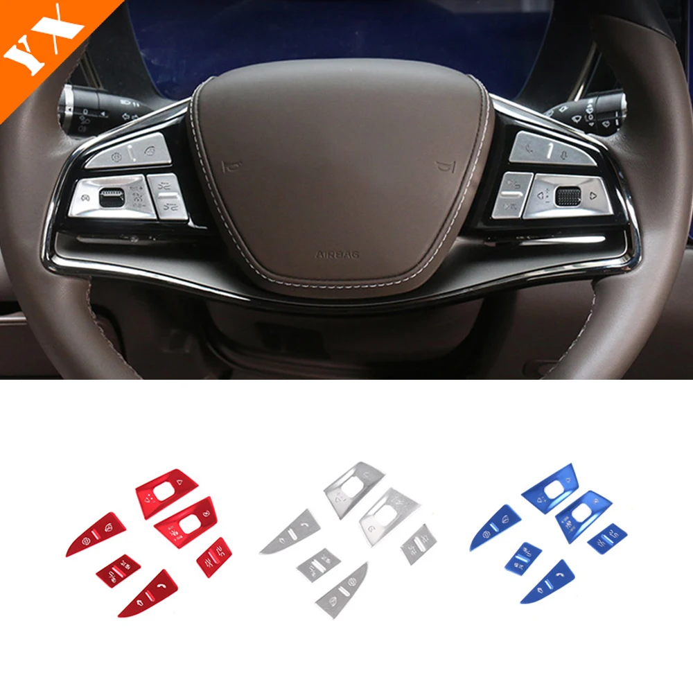Aluminum Blue Silver Red Trim Car Steering Wheel Switch Button Sticker Cover Decor Scratch For BYD Tang EV Accessories 2021-2024
Aluminum Blue Silver Red Trim Car Steering Wheel Switch Button Sticker Cover Decor Scratch For BYD Tang EV Accessories 2021-2024