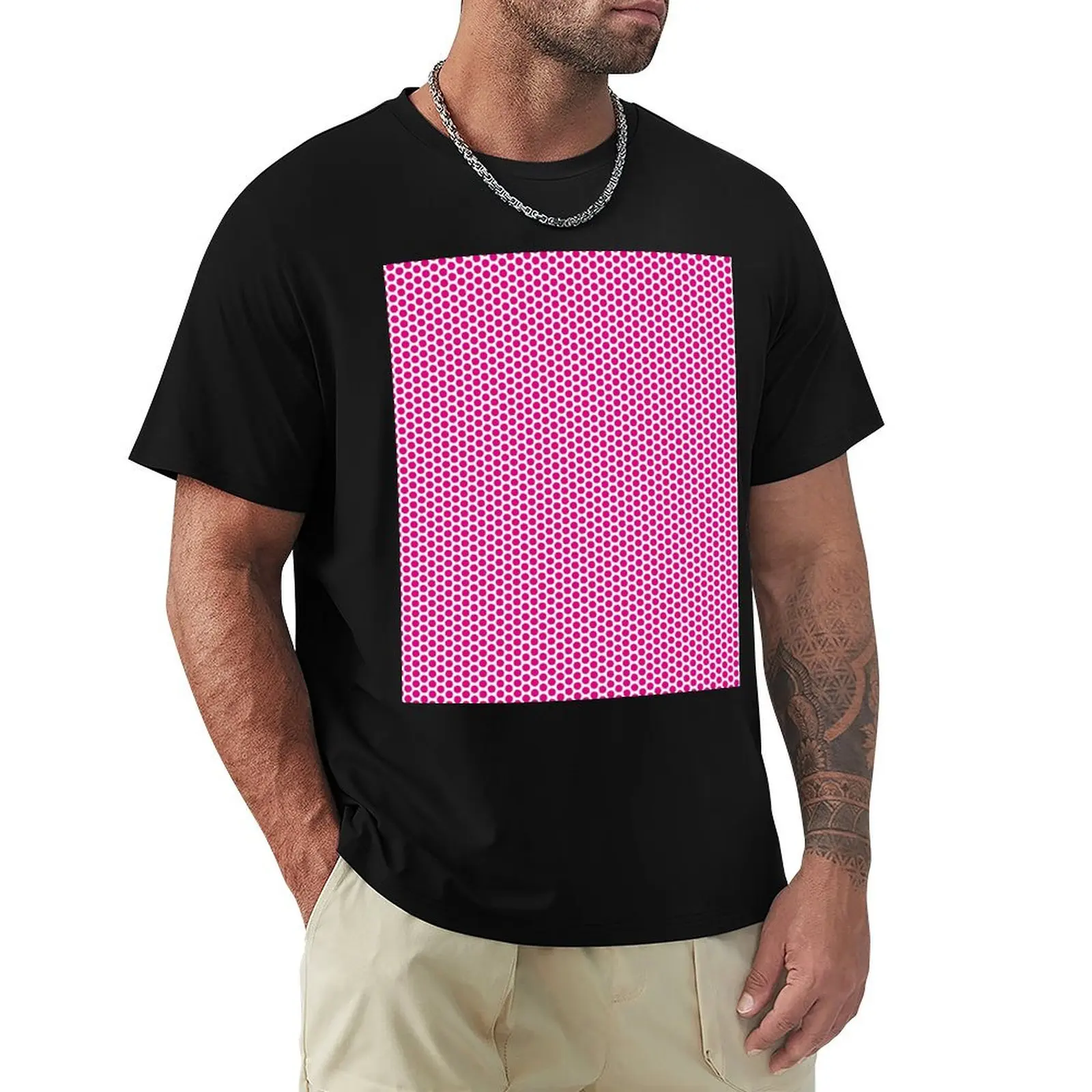 Pink Polka Dot T-Shirt Basic Comfort Fit T-Shirt for Men
Pink Polka Dot T-Shirt Basic Comfort Fit T-Shirt for Men