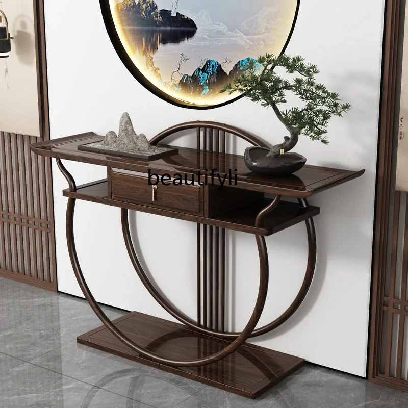 New Chinese-style entrance table Zhongtang strip case light luxury ebony wood against the wall living room case table solid wood
New Chinese-style entrance table Zhongtang strip case light luxury ebony wood against the wall living room case table solid wood