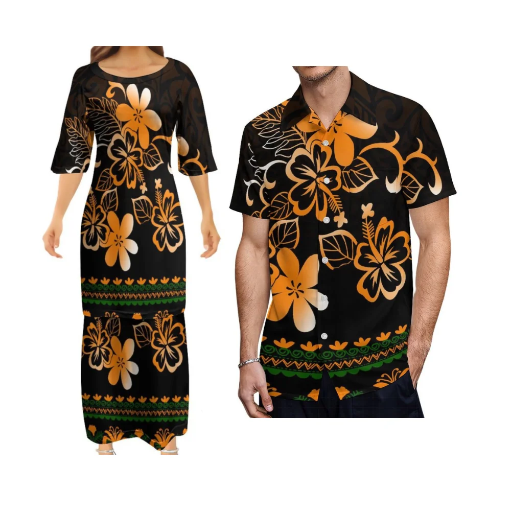 Polynesian Custom Couple Outfit Tribal-Designed Women'S Round-Neck Long-Sleeved Puletasi Dress Men'S Casual Shirt
Polynesian Custom Couple Outfit Tribal-Designed Women'S Round-Neck Long-Sleeved Puletasi Dress Men'S Casual Shirt