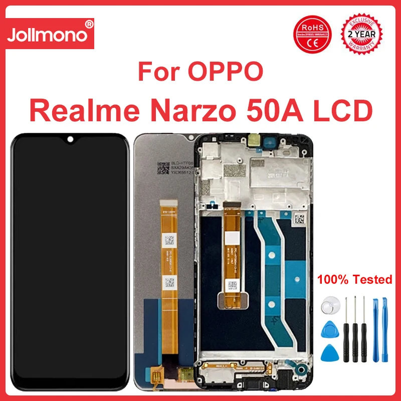 ЖК-дисплей 6,5 дюйма качества AAA для Realme Narzo 50A, дисплей RMX3430 с рамкой кодирующий преобразователь сенсорного экрана в сборе, запасные части для ремонта
ЖК-дисплей 6,5 дюйма качества AAA для Realme Narzo 50A, дисплей RMX3430 с рамкой кодирующий преобразователь сенсорного экрана в сборе, запасные части для ремонта