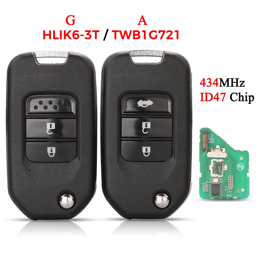 jingyuqin HLIK6-3T TWB1G721 Remote Key 434Mhz ID47 Chip For Honda Civic Accord City CR-V Jazz XR-V Vezel HR-V FRV A/G Blade 2/3B
jingyuqin HLIK6-3T TWB1G721 Remote Key 434Mhz ID47 Chip For Honda Civic Accord City CR-V Jazz XR-V Vezel HR-V FRV A/G Blade 2/3B