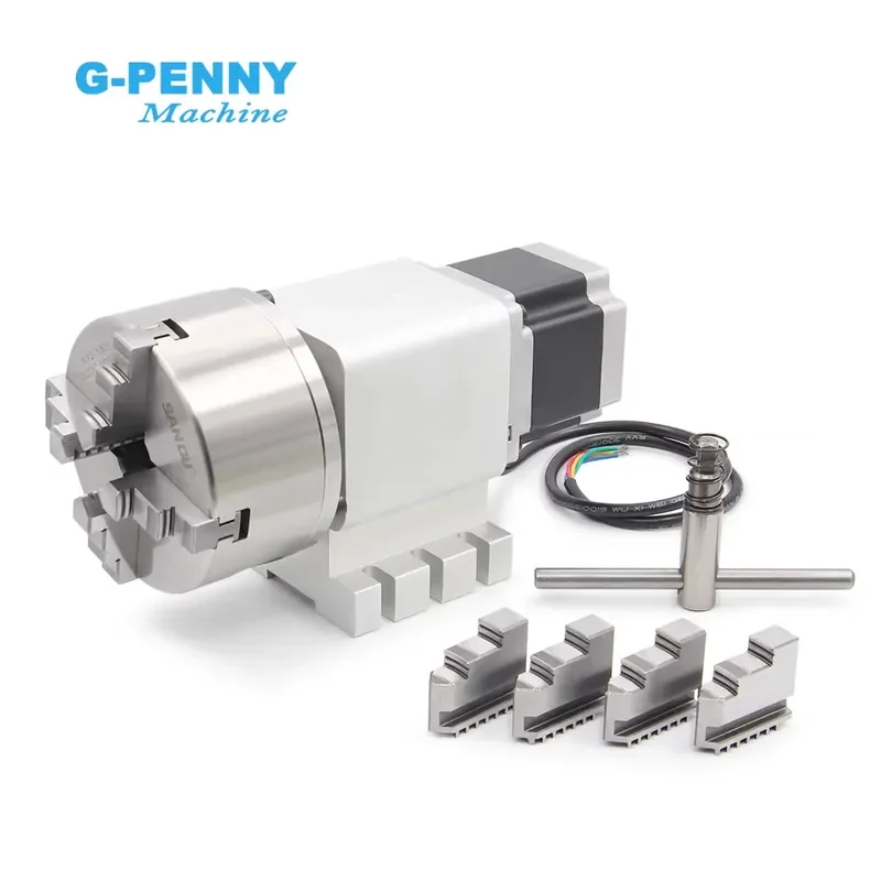 G-Penny 4th Axis 3/4Jaw 130mm NEMA34 4.5A 50-1 CNC Milling Machine Indexing Head A-axis Rotating Shaft 100mm Center Height
G-Penny 4th Axis 3/4Jaw 130mm NEMA34 4.5A 50-1 CNC Milling Machine Indexing Head A-axis Rotating Shaft 100mm Center Height