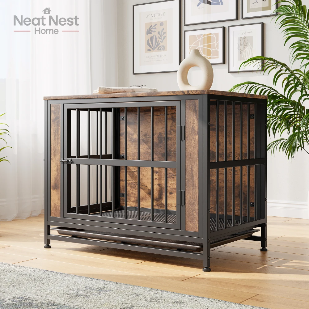 Dogs Crate Furniture, Wooden Dog Crate Table, 32.8" dog Kennel, Decorative Pet Crate House for Medium/Small dogs Indoor Use
Dogs Crate Furniture, Wooden Dog Crate Table, 32.8" dog Kennel, Decorative Pet Crate House for Medium/Small dogs Indoor Use