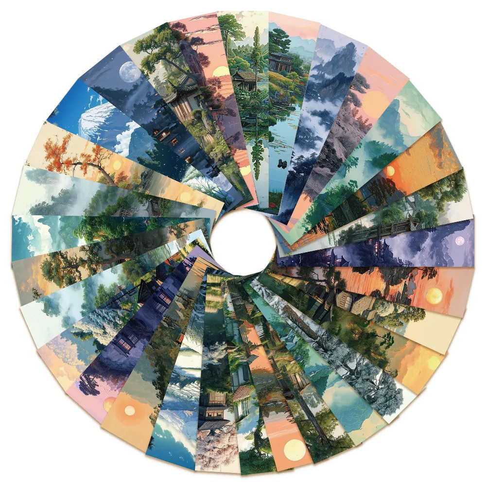 30Pcs Landscape Character Bookmark Creative Handbook DIY Abstract Paper Cards for Students The Huguang Shanse Bookmarks Gift
30Pcs Landscape Character Bookmark Creative Handbook DIY Abstract Paper Cards for Students The Huguang Shanse Bookmarks Gift