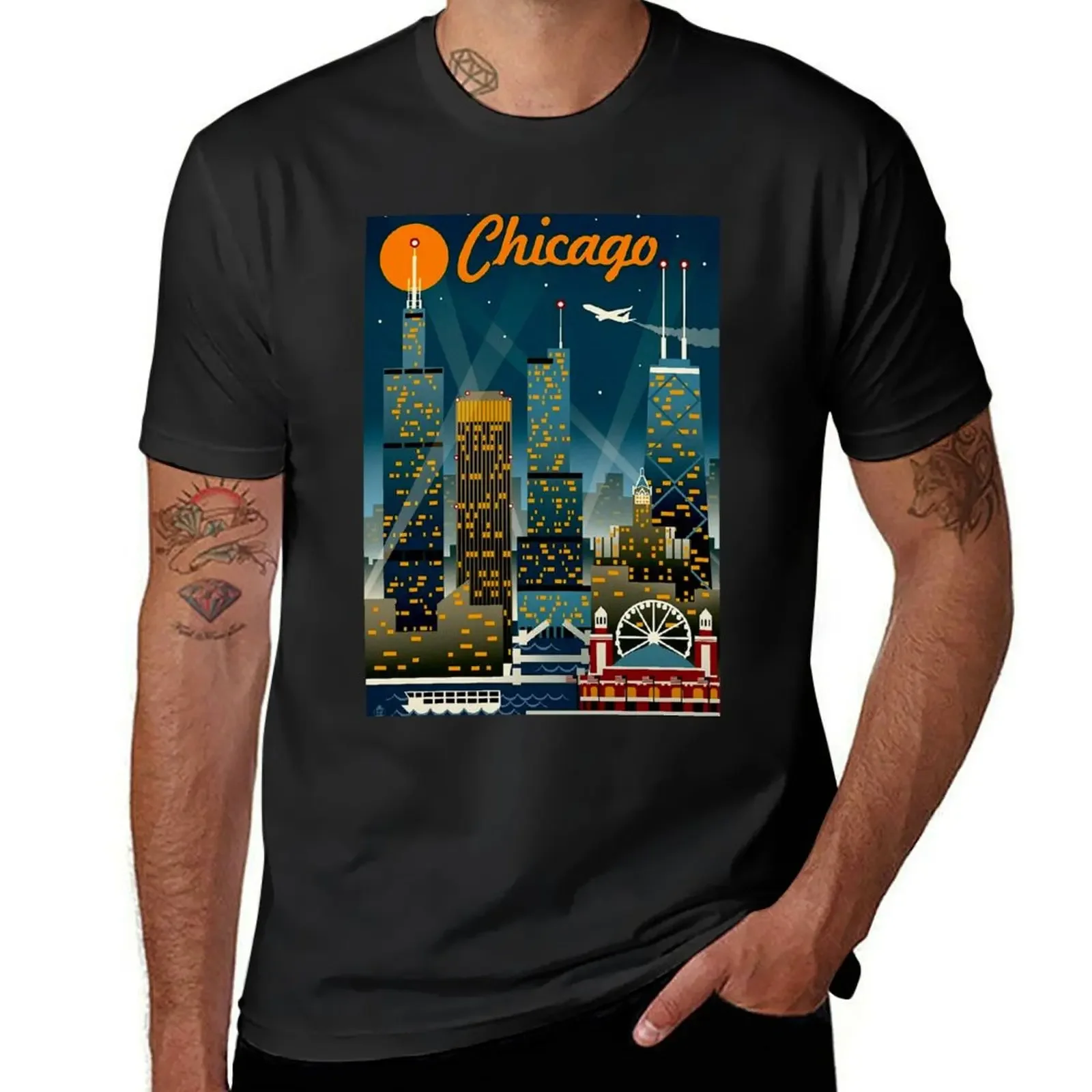 CHICAGO ; Vintage Travel Advertising Print T-Shirt essential t shirt plus sizes plus size tops t shirt for men
CHICAGO ; Vintage Travel Advertising Print T-Shirt essential t shirt plus sizes plus size tops t shirt for men