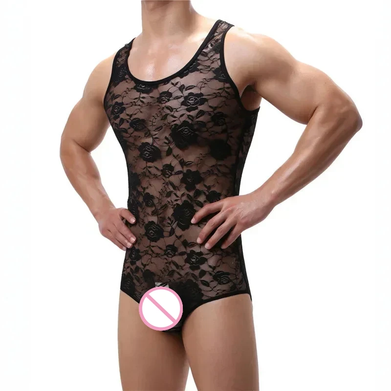 Men Sexy Lace Floral Jumpsuit Nightwear Tank Top Tights Lingerie Erotic Transparent Floral Lace Bodysuit See-through Underwear
Men Sexy Lace Floral Jumpsuit Nightwear Tank Top Tights Lingerie Erotic Transparent Floral Lace Bodysuit See-through Underwear