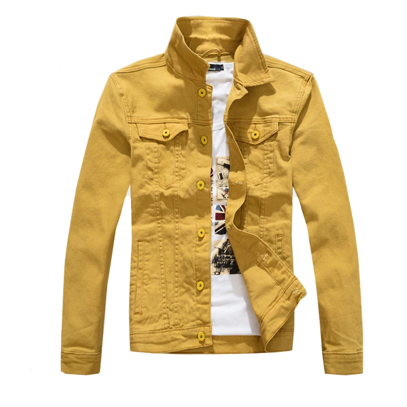 Denim Jackets Men Solid Color Jeans Jacket Slim Fit Denim Coat Fashion Jacket Yellow Black Green White Top for Men
Denim Jackets Men Solid Color Jeans Jacket Slim Fit Denim Coat Fashion Jacket Yellow Black Green White Top for Men