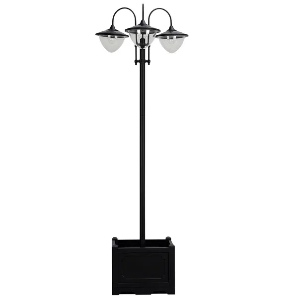 Outsunny 74.5' 3-Solar Lamp Post Street Light with Planter, Automatic-on, 6 Hour Max Outdoor LED Lighting, Black
Outsunny 74.5' 3-Solar Lamp Post Street Light with Planter, Automatic-on, 6 Hour Max Outdoor LED Lighting, Black