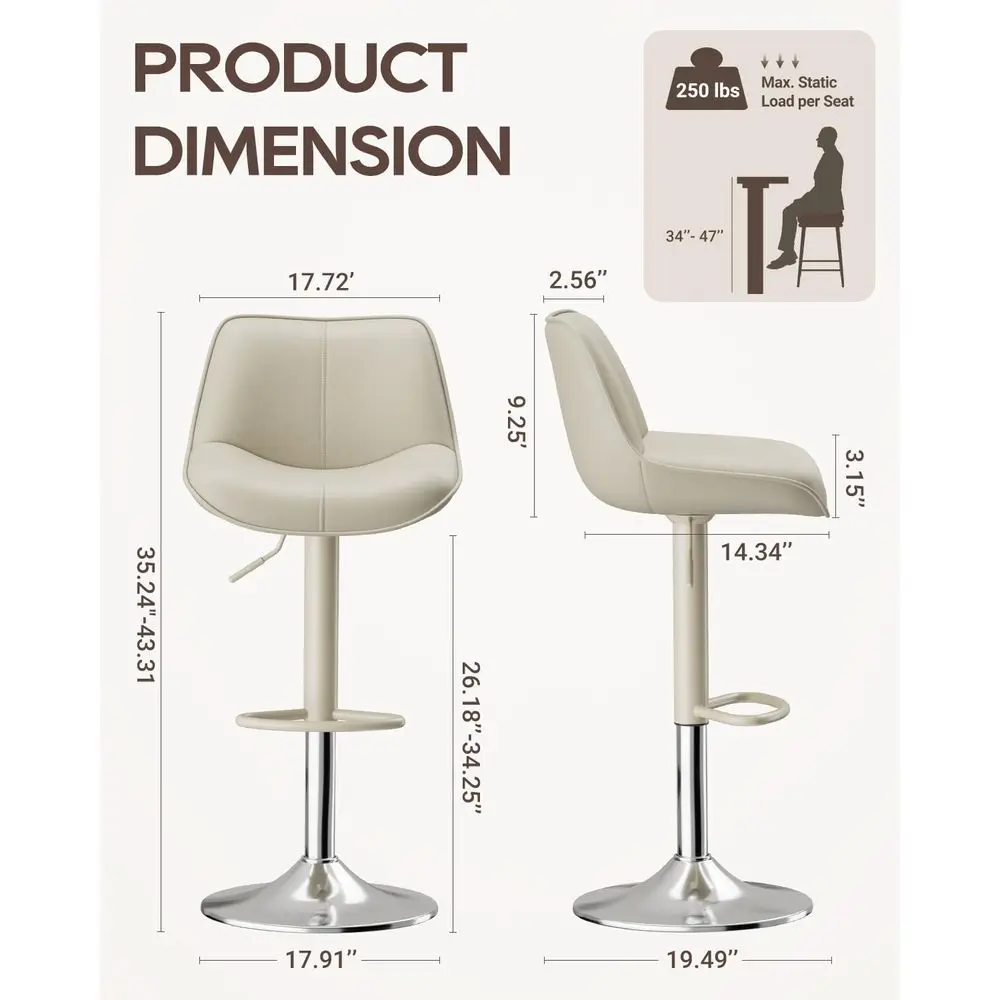 Stools Set of 6, Adjustable Swivel Faux Leather Barstools 2634inch with Footrests, Counter Height Island Chairs for Bar, Ki -HOT
Stools Set of 6, Adjustable Swivel Faux Leather Barstools 2634inch with Footrests, Counter Height Island Chairs for Bar, Ki -HOT