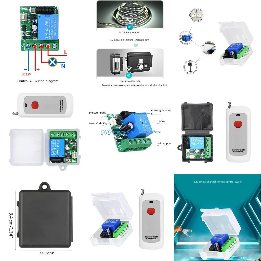 H9EB 2Pcs/set Wireless Remote Control Switches for Car Light Road Control Garage Door
H9EB 2Pcs/set Wireless Remote Control Switches for Car Light Road Control Garage Door