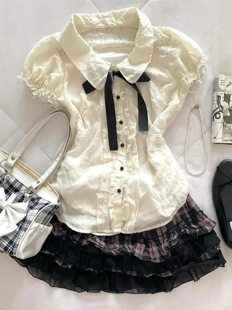 Summer Harajuku Korea 90s Sweet 2 Piece Set Sexy Lace Top T-shirt Y2k Women Dress Kawaii Goth Short Sleeve Vintage Mini Skirt
Summer Harajuku Korea 90s Sweet 2 Piece Set Sexy Lace Top T-shirt Y2k Women Dress Kawaii Goth Short Sleeve Vintage Mini Skirt