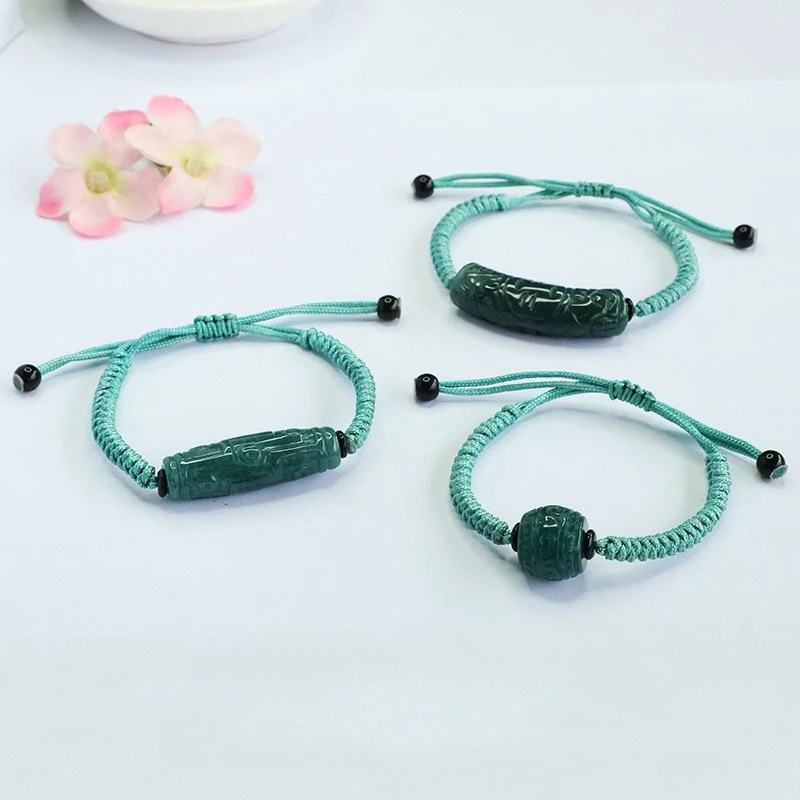 New Natural Myanmar Emerald Blue Water Circular Bead Bracelet DIY Hand Knitting Health Wealth Lucky Women Jade Jewelry Women
New Natural Myanmar Emerald Blue Water Circular Bead Bracelet DIY Hand Knitting Health Wealth Lucky Women Jade Jewelry Women