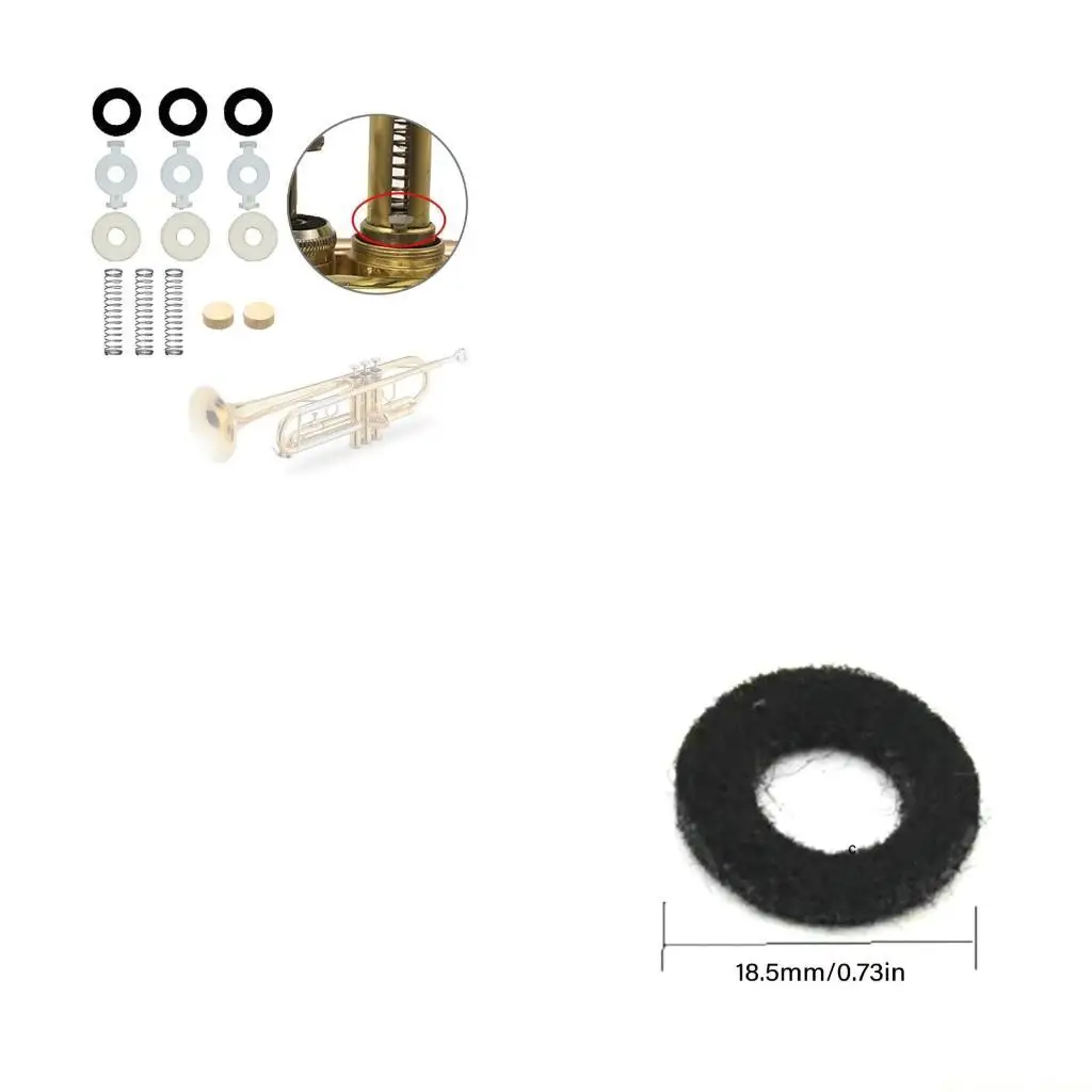 31BE Felt Washer Cork Pad Trumpet Repair Kits Brass Instrument Maintenance Part Set
31BE Felt Washer Cork Pad Trumpet Repair Kits Brass Instrument Maintenance Part Set