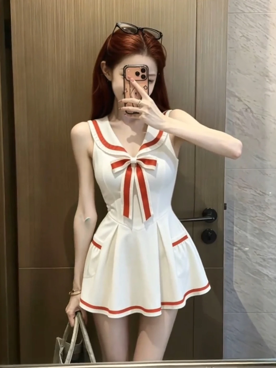 Korean College Style Navy Collar Sleeveless Dress Women Summer Sweet Anti-aging Knot White A-line Short Skirt
Korean College Style Navy Collar Sleeveless Dress Women Summer Sweet Anti-aging Knot White A-line Short Skirt