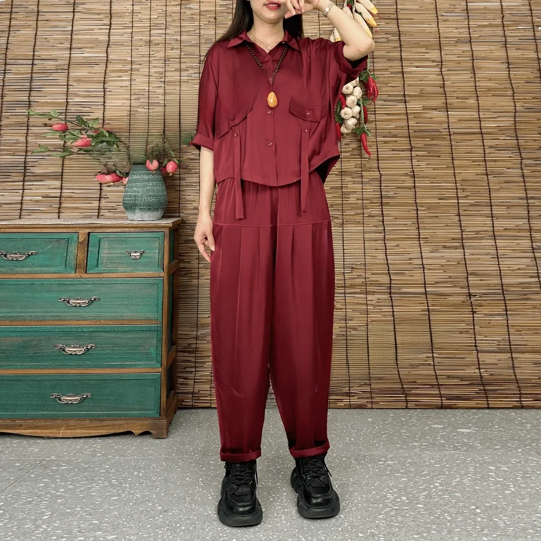 Summer New Fashion Set Female Thin Casual Retro Style Trendy Top and Pants Two-piece Set
Summer New Fashion Set Female Thin Casual Retro Style Trendy Top and Pants Two-piece Set