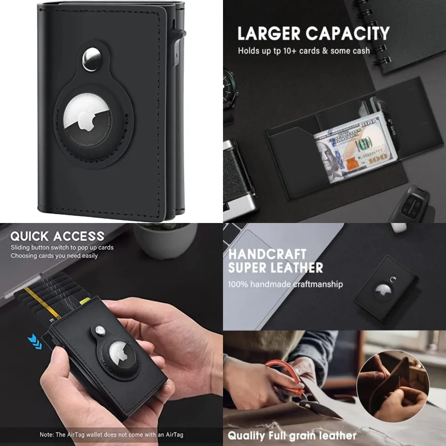 AirTag Wallet Genuine Leather Air Tag Wallet RFID Technology Credit Card Holder with Minimalist Wallet for Men for Apple AirTag
AirTag Wallet Genuine Leather Air Tag Wallet RFID Technology Credit Card Holder with Minimalist Wallet for Men for Apple AirTag